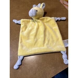Dan Dee Giraffe Lovey Yellow Stuffed Animal Toy Baby Knotted Blanket Rattle